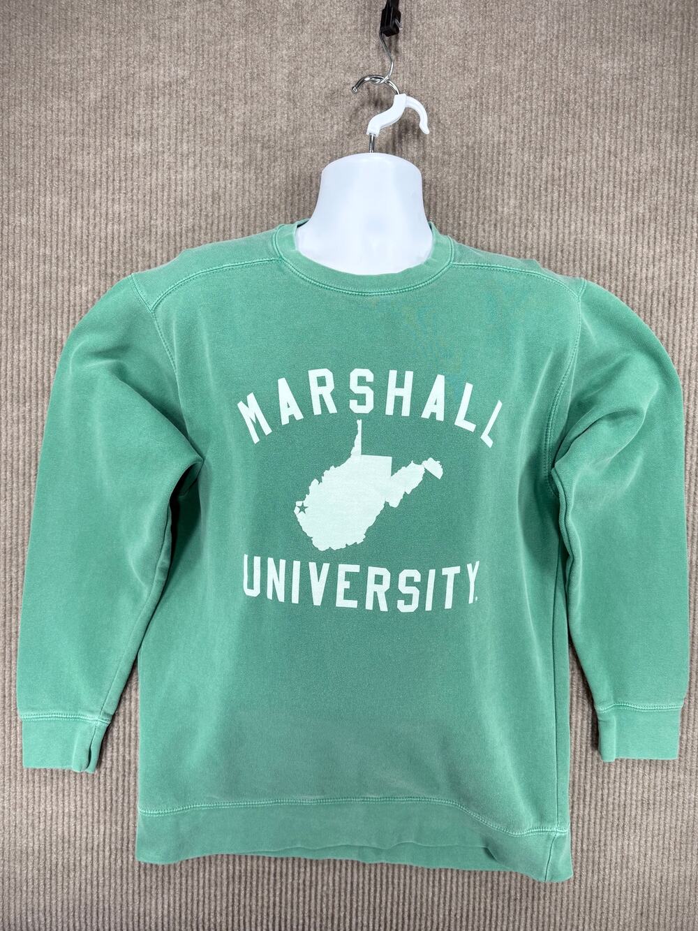 Comfort Colors Marshall University Green Crewneck Sweatshirt Medium